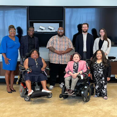 Back row from left to right: Amoretta Morris of Borealis Philanthropy, Marq Mitchell of Chainless Change, Lorenzo Lewis of L&J Empowerment, Richie Siegel and Marisa Torelli-Pedevska of Inevitable Foundation. Front row from left to right: Nikki Brown-Booker and Sandy Ho of Borealis Phialnthropy, Risa Rifkind of Disability Lead.