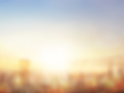 blur city skyline and sky sunset background